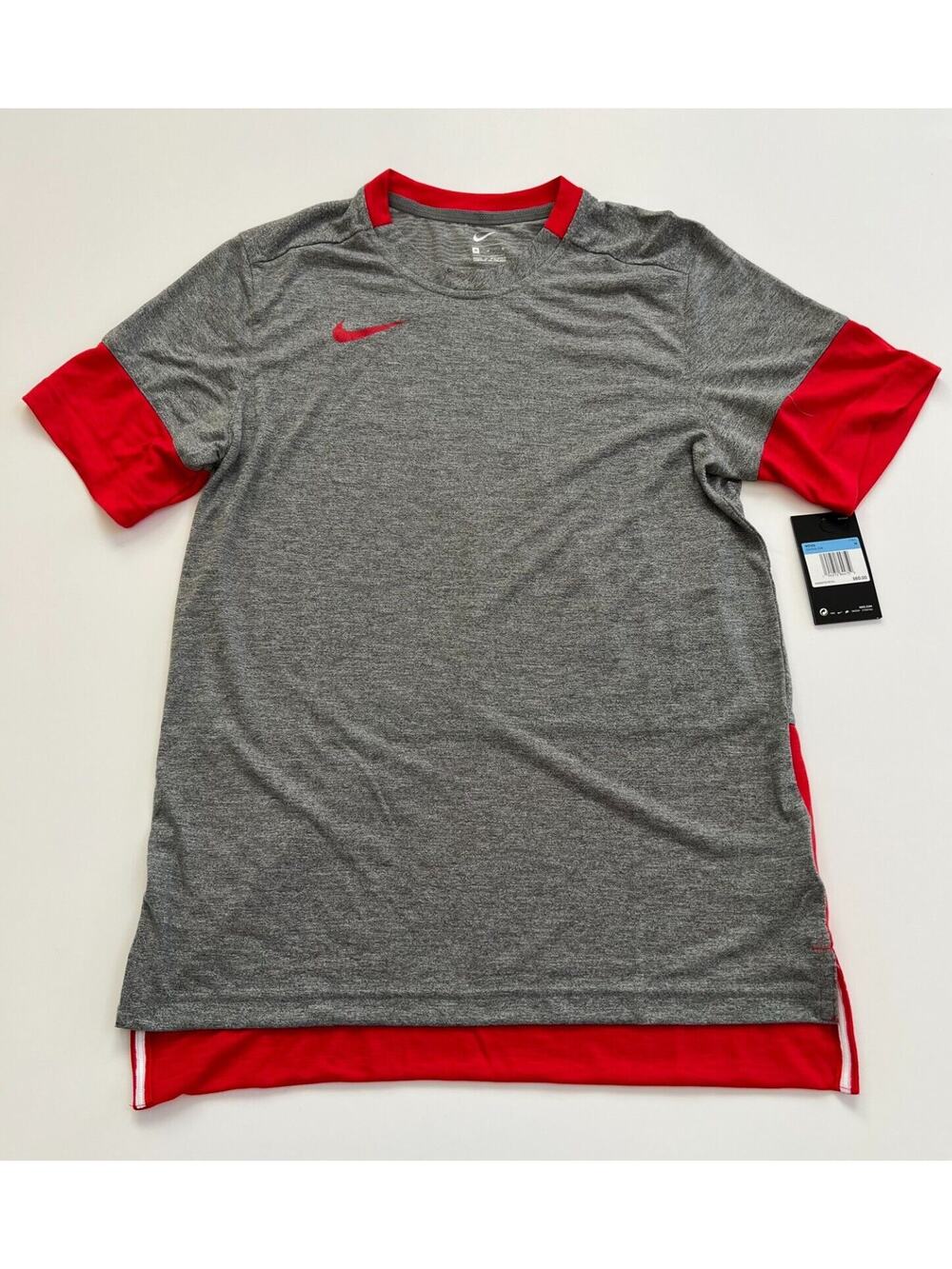 Nike Men's Gray/Red Team Player Short Sleeve CI4545-034 Size M NWT